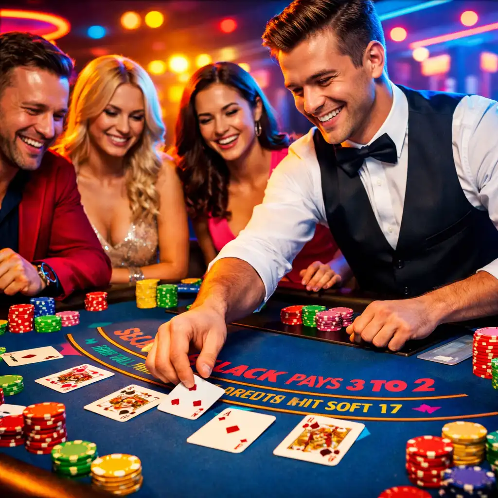 Pokaz gry w Blackjacka prowadzony przez profesjonalnego krupiera