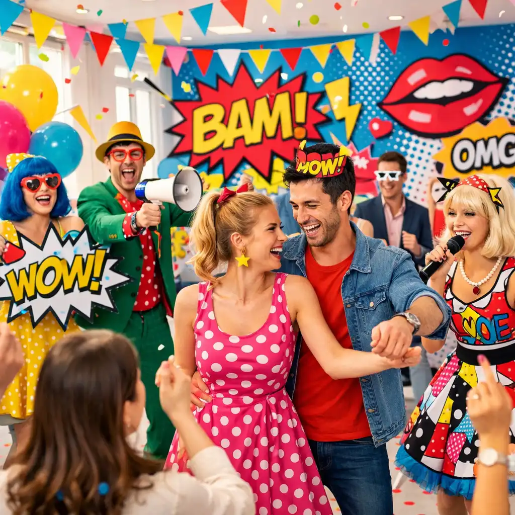 Kolorowa impreza tematyczna w stylu pop-art